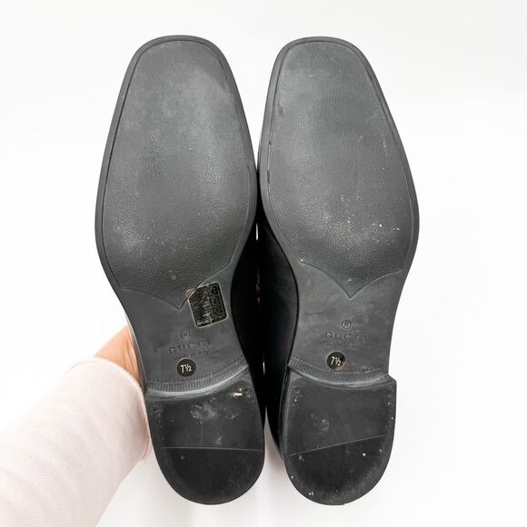 Gucci GG Monogram Black Leather Men’s Dress Loafers - Picture 9 of 10